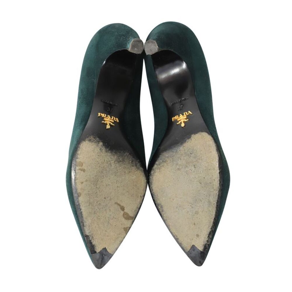 Prada Cone Heel Sandals in Green Suede - Picture 5 of 7